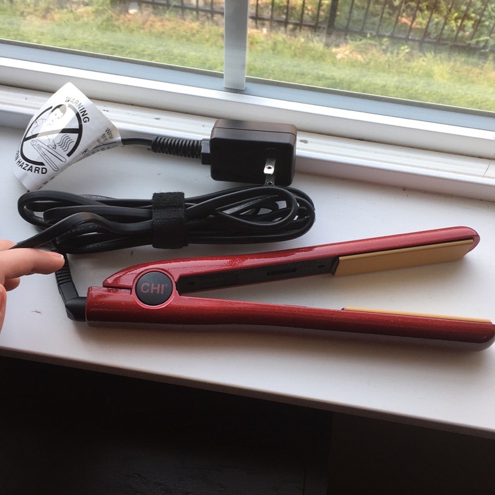Sparkly Red Chi Flat Iton
